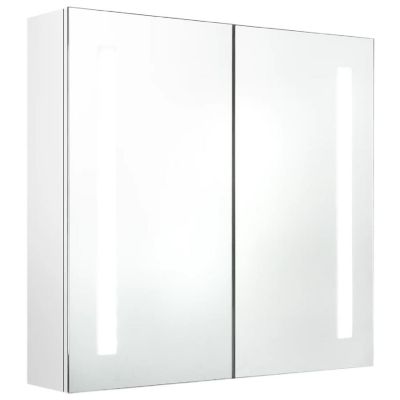 vidaXL LED Bathroom Mirror Cabinet Shining White 24.4"x5.5"x23.6" Image 1