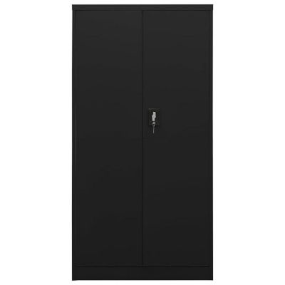 vidaXL Locker Cabinet Black 35.4"x15.7"x70.9" Steel Image 2
