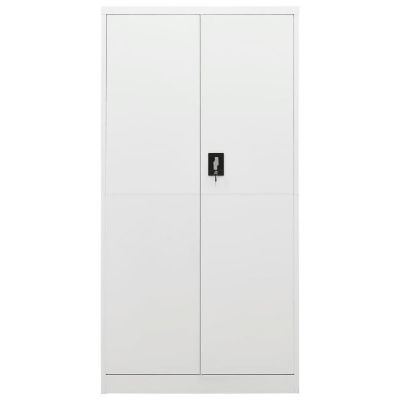 vidaXL Locker Cabinet White 35.4"x15.7"x70.9" Steel Image 2