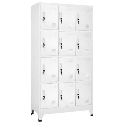 vidaXL Locker Cabinet with 12 Compartments 35.4"x17.7"x70.9" Image 1