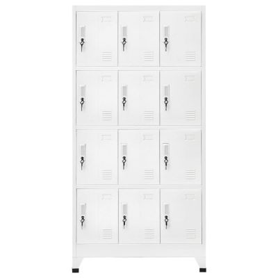 vidaXL Locker Cabinet with 12 Compartments 35.4"x17.7"x70.9" Image 2
