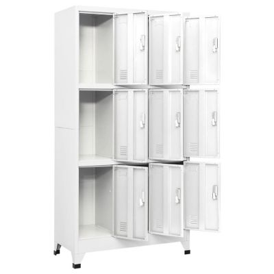 vidaXL Locker Cabinet with 9 Compartments Steel 35.4"x17.7"x70.9" Gray Image 3