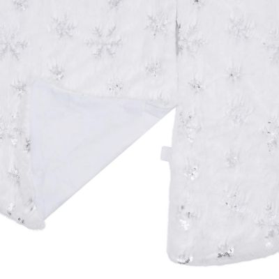 vidaXL Luxury Christmas Tree Skirt White 59.1" Faux Image 3