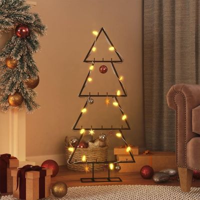 vidaXL Metal Christmas Tree for Decoration Black 35.4" Image 1