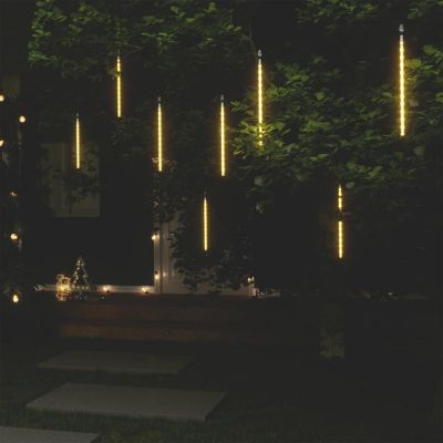 vidaXL Meteor Lights 8 pcs 1 ft Warm White 192 LEDs Indoor Outdoor Image 1