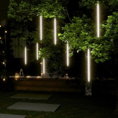 vidaXL Meteor Lights 8 pcs 2 ft Cold White 288 LEDs Indoor Outdoor Image 1