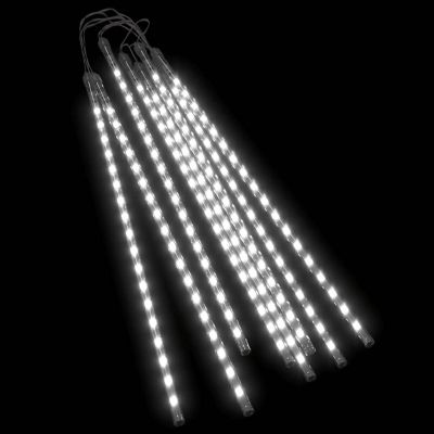 vidaXL Meteor Lights 8 pcs 2 ft Cold White 288 LEDs Indoor Outdoor Image 1