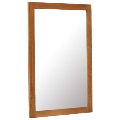 vidaXL Mirror 23.6"x35.4" Solid Oak Wood Image 1