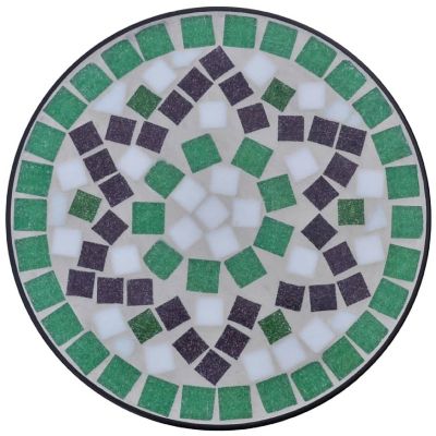 vidaXL Mosaic Side Table Plant Table Green White Image 3
