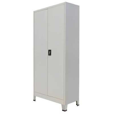 vidaXL Office Cabinet with 2 Doors Steel 35.4"x15.7"x70.9" Gray Image 1