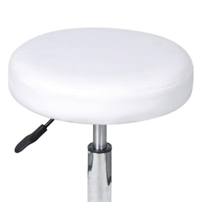 vidaXL Office Stool White Faux Leather Image 2