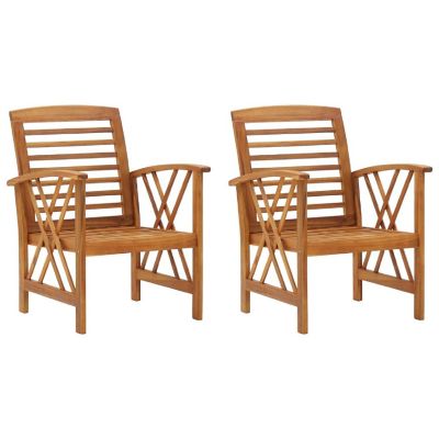 vidaXL Outdoor Chairs 2 pcs Solid Acacia Wood Image 1