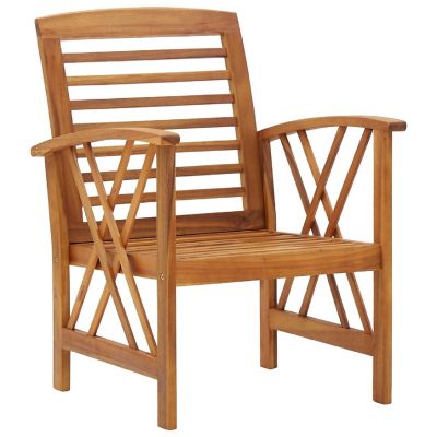 vidaXL Outdoor Chairs 2 pcs Solid Acacia Wood Image 2