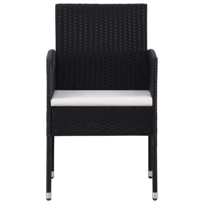 vidaXL Outdoor Chairs 4 pcs Poly Rattan Black Image 3