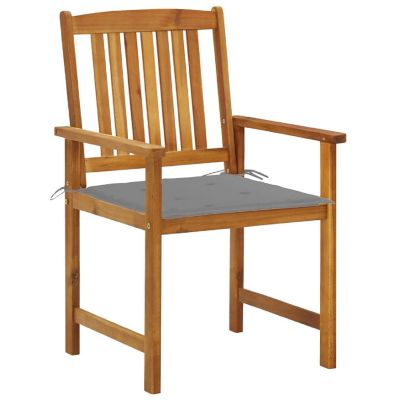 vidaXL Outdoor Chairs with Cushions 4 pcs Solid Acacia Wood Grey Image 3