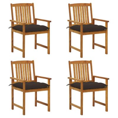 vidaXL Outdoor Chairs with Cushions 4 pcs Solid  Wood Image 1