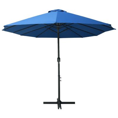 vidaXL Outdoor Parasol with Aluminum Pole 181.1"x106.3" Blue Image 3