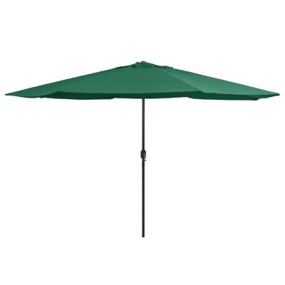 vidaXL Outdoor Parasol with Metal Pole 157.5" Green Image 1