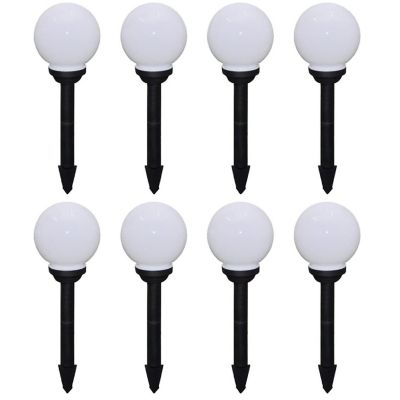 vidaXL Outdoor Pathway Lamps 8 pcs LED 5.9" with Ground Spike Image 1