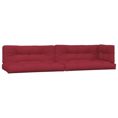 vidaXL Pallet Cushions 5 pcs Wine Red Fabric Image 1