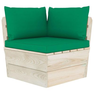 vidaXL Pallet Sofa Cushions 3 pcs Green Fabric Image 1