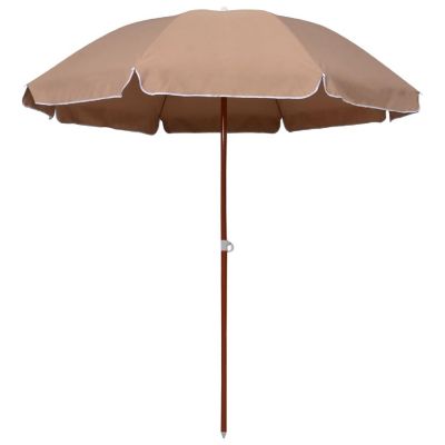 vidaXL Parasol with Steel Pole 94.5" Taupe Image 1