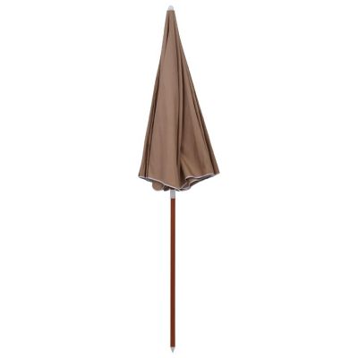vidaXL Parasol with Steel Pole 94.5" Taupe Image 2