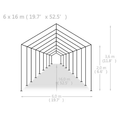 vidaXL Party Tent PE 19.7'x52.5' White Image 3