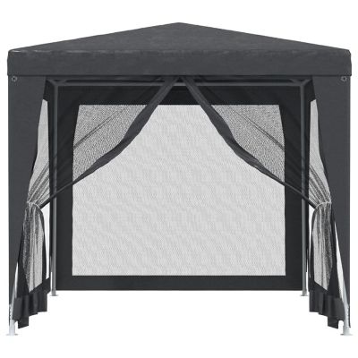 vidaXL Party Tent with 4 Mesh Sidewalls Anthracite 8.2'x8.2' HDPE Image 3