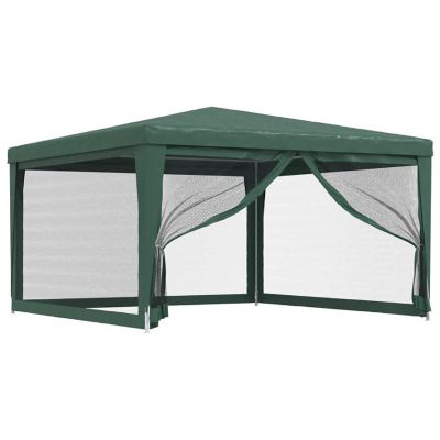 vidaXL Party Tent with 4 Mesh Sidewalls Green 13.1'x13.1' HDPE Image 2