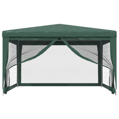 vidaXL Party Tent with 4 Mesh Sidewalls Green 13.1'x13.1' HDPE Image 3