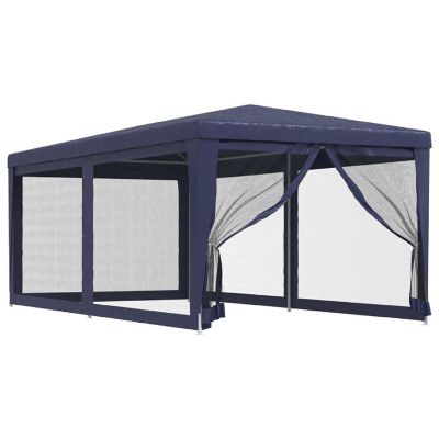 vidaXL Party Tent with 6 Mesh Sidewalls Blue 9.8'x19.7' HDPE Image 1