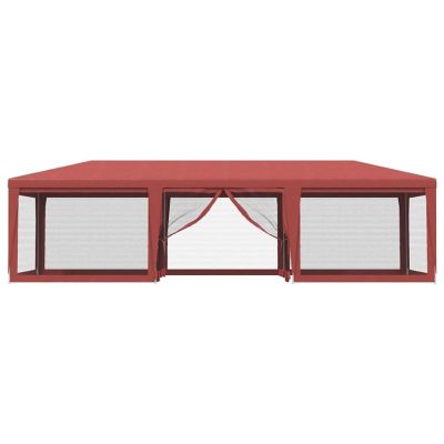 vidaXL Party Tent with 8 Mesh Sidewalls Red 29.5'x13.1' HDPE Image 3