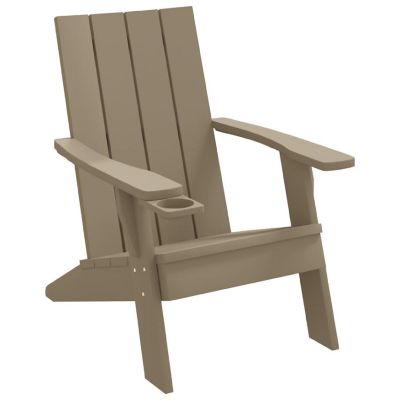 vidaXL Patio Adirondack Chair Light Brown 29.5"x34.8"x35.2" Polypropylene Image 1