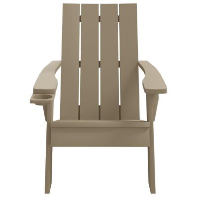 vidaXL Patio Adirondack Chair Light Brown 29.5"x34.8"x35.2" Polypropylene Image 3