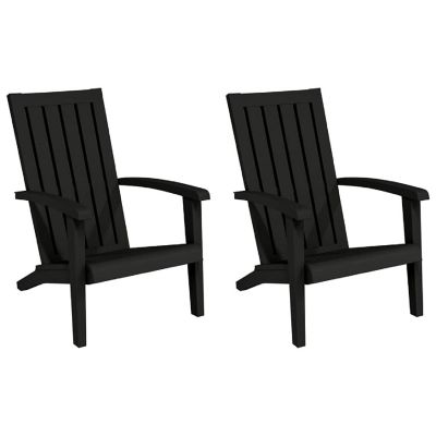 vidaXL Patio Adirondack Chairs 2 pcs Black Polypropylene Image 1