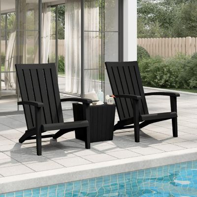 vidaXL Patio Adirondack Chairs 2 pcs Black Polypropylene Image 1