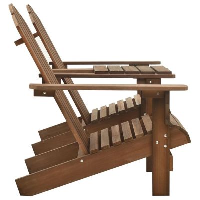 vidaXL Patio Adirondack Chairs with Tea Table Solid Wood Fir Brown Image 2