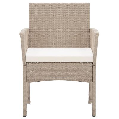 vidaXL Patio Armchairs with Cushions 2 pcs Beige Poly Rattan Image 3