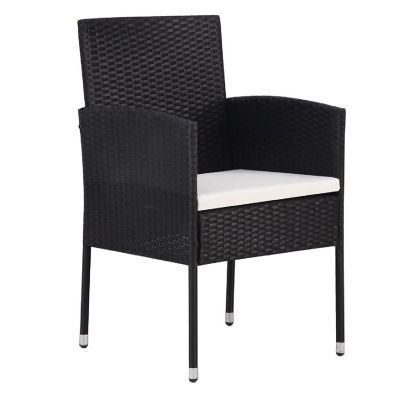 vidaXL Patio Chair 2 pcs Poly Rattan Black Image 2