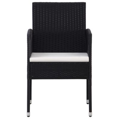vidaXL Patio Chair 2 pcs Poly Rattan Black Image 3