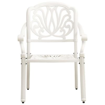 vidaXL Patio Chairs 2 pcs Cast Aluminum White Image 3