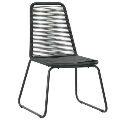 vidaXL Patio Chairs 2 pcs Poly Rattan Black Image 2