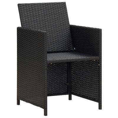 vidaXL Patio Chairs 2 pcs with Cushions and Pillows Poly Rattan Black Image 2