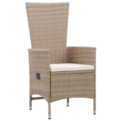 vidaXL Patio Chairs 2 pcs with Cushions Poly Rattan Beige Image 2