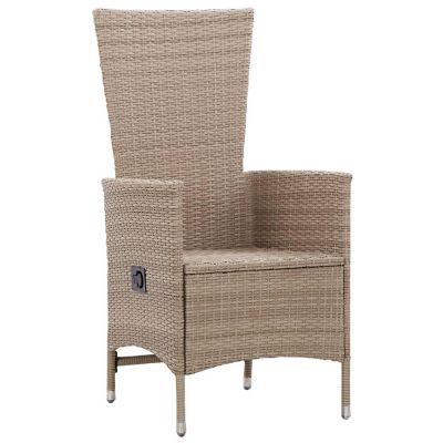 vidaXL Patio Chairs 2 pcs with Cushions Poly Rattan Beige Image 3