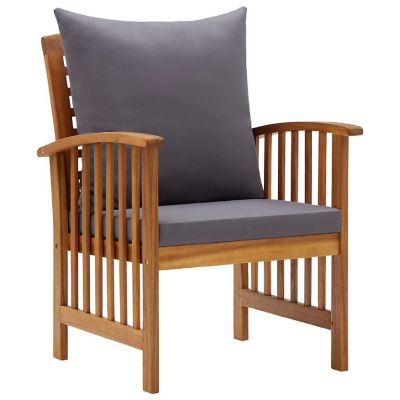 vidaXL Patio Chairs with Cushions 2 pcs Solid Acacia Wood Garden Seat Furniture Image 2
