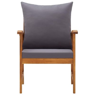 vidaXL Patio Chairs with Cushions 2 pcs Solid Acacia Wood Image 3