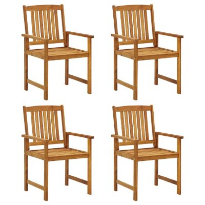 vidaXL Patio Chairs with Cushions 4 pcs Solid Acacia Wood Cream Image 2