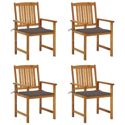 vidaXL Patio Chairs with Cushions 4 pcs Solid Acacia Wood Image 1